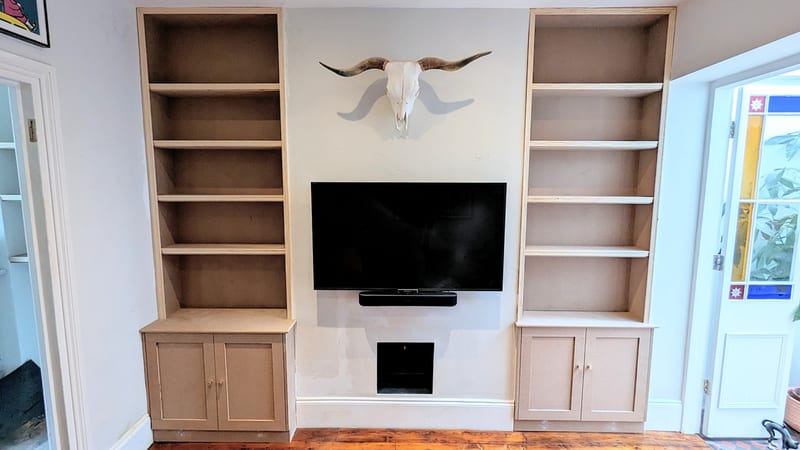 Bespoke alcove cupboard — base cabinet detail