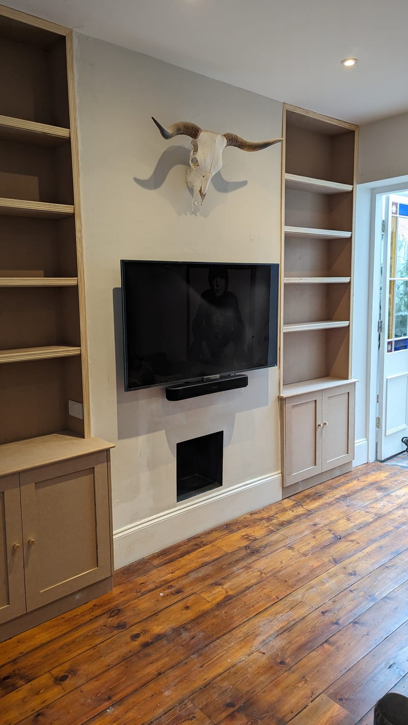 Bespoke alcove cupboard — finish detail