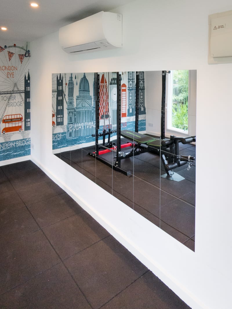 Home gym after — full installation view