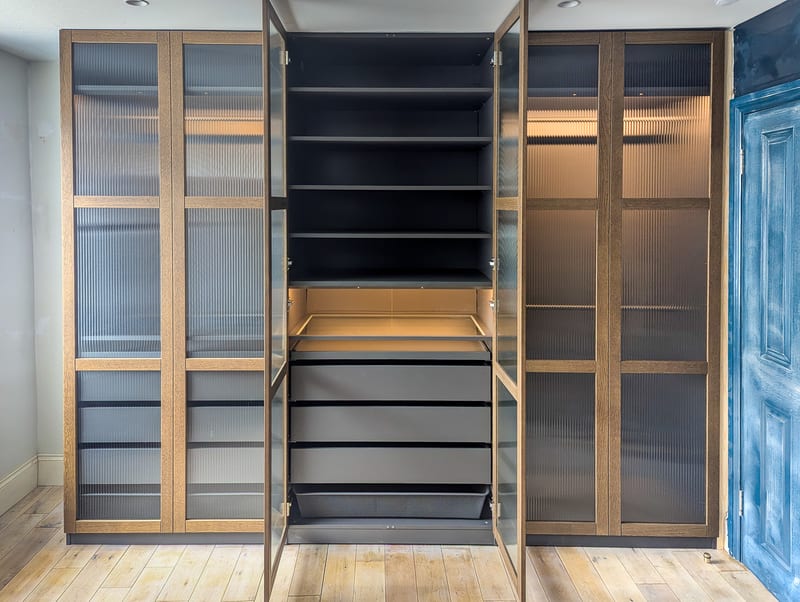 IKEA PAX wardrobe — interior shelving detail